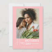 Happy Mothers Day | Eenvoudige moderne scriptfoto Feestdagenkaart (Voorkant)