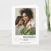 Happy Mothers Day | Eenvoudige moderne scriptfoto Kaart (Voorkant)