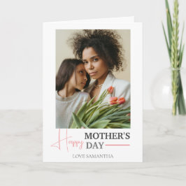 Happy Mothers Day | Eenvoudige moderne scriptfoto Kaart