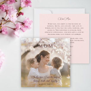 Happy Mothers Day Elegant Fotoquote Roze Feestdagenkaart