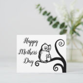 Happy Mothers Day Elegant Owl Tree Briefkaart (Staand voorkant)