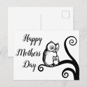 Happy Mothers Day Elegant Owl Tree Briefkaart (Voorkant / Achterkant)