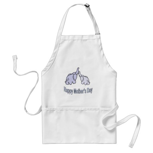 Happy Mothers Day Elephants Standaard Schort (Voorkant)