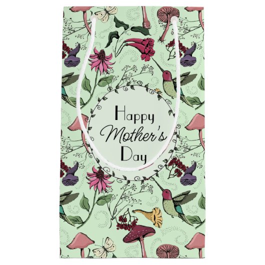 Happy Mothers Day Enchanted Garden kolibrie Klein Cadeauzakje (Voorkant)