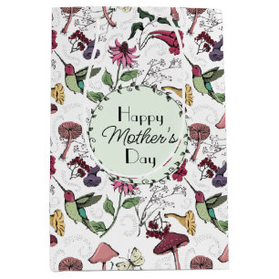 Happy Mothers Day Enchanted Garden kolibrie Medium Cadeauzakje