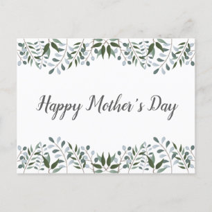 Happy Mothers Day Eucalyptus Greenery Floral Briefkaart