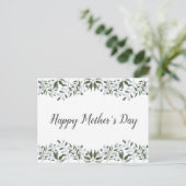 Happy Mothers Day Eucalyptus Greenery Floral Briefkaart (Staand voorkant)