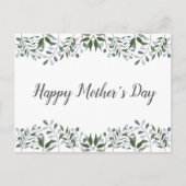Happy Mothers Day Eucalyptus Greenery Floral Briefkaart (Voorkant)