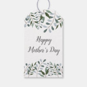 Happy Mothers Day Eucalyptus Greenery Floral Cadeaulabel (Voorkant)