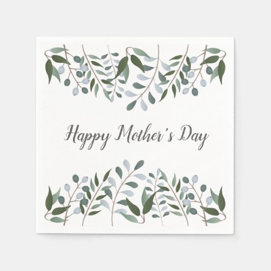 Happy Mothers Day Eucalyptus Greenery Floral Servet (Voorkant)