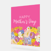 Happy Mother's Day Floral Blooms Acryl Bord (Hoek)