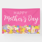 Happy Mother's Day Floral Blooms  Spandoek (Horizontaal)