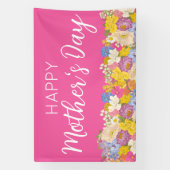 Happy Mother's Day Floral Blooms  Spandoek (Verticaal)