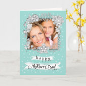 Happy Mother's Day. Floral Frame Custom Photo Card Kaart (Gele Bloem)