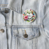 Happy Mothers Day Floral Heart Ronde Button 5,7 Cm (In situ)