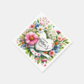 Happy Mothers Day Floral Heart Servet (Hoek)