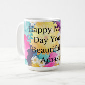 Happy Mothers Day Floral Koffiemok (Voorkant links)