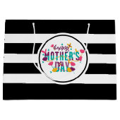 Happy Mothers Day Floral & typografie Groot Cadeauzakje (Voorkant)