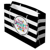 Happy Mothers Day Floral & typografie Groot Cadeauzakje (Achterkant Gekanteld)