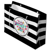 Happy Mothers Day Floral & typografie Groot Cadeauzakje (Voorkant Gekanteld)