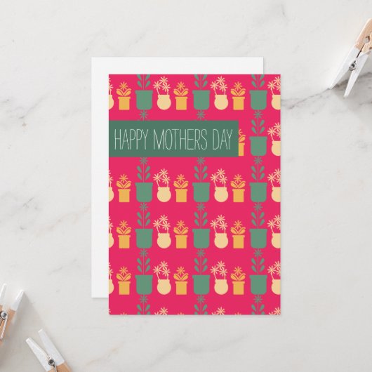 Happy Mothers Day  Florals Kaart (Voorkant / Achterkant in situ)