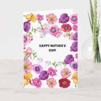 HAPPY MOTHER'S DAY FLOWER GREETING CARD KAART