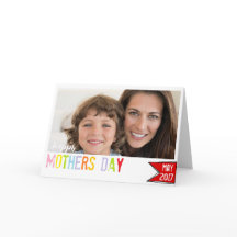 Happy Mothers day-fotokaart kleurrijke typografie