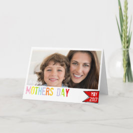 Happy Mothers day-fotokaart kleurrijke typografie Kaart