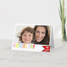 Happy Mothers day-fotokaart kleurrijke typografie Kaart