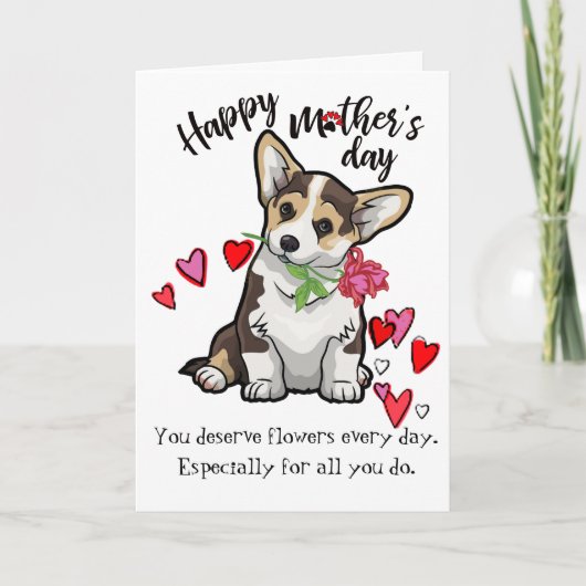 Happy Mother's Day from your Corgi Dog Card Kaart (Voorkant)