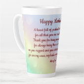 Happy Mother's Day Gedicht gepersonaliseerd Latte Mok (Linkerhoek)
