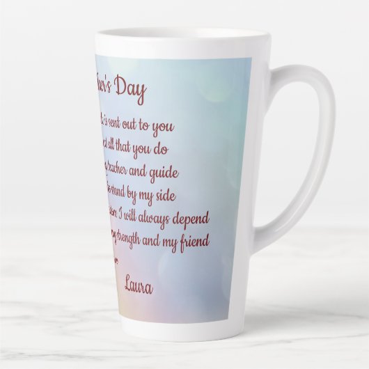 Happy Mother's Day Gedicht gepersonaliseerd Latte Mok (Rechts)