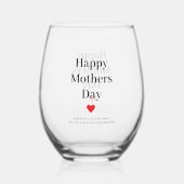 Happy Mothers Day gepersonaliseerd Wijnglas Zonder Voet (Voorkant)
