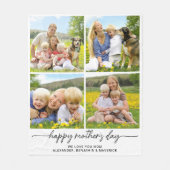Happy Mothers Day Gepersonaliseerde 4 Foto Collage Fleece Deken (Voorkant)
