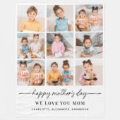 Happy Mothers Day Gepersonaliseerde Moderne 9 Foto Fleece Deken (Voorkant)