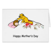 Happy Mothers Day Ginger Cat Humor (Voorkant Horizontaal)