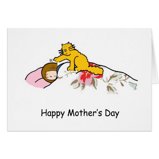 Happy Mothers Day Ginger Cat Humor (Voorkant Horizontaal)