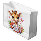 Happy Mothers Day Giraffe Groot Cadeauzakje (Voorkant Gekanteld)