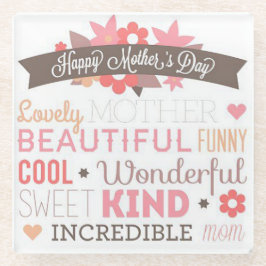 Happy Mothers Day Glazen Onderzetter