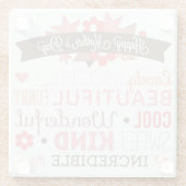 Happy Mothers Day Glazen Onderzetter (Achterkant)