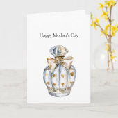 Happy Mother's Day Gold Hearts Bottle with Bow Kaart (Gele Bloem)