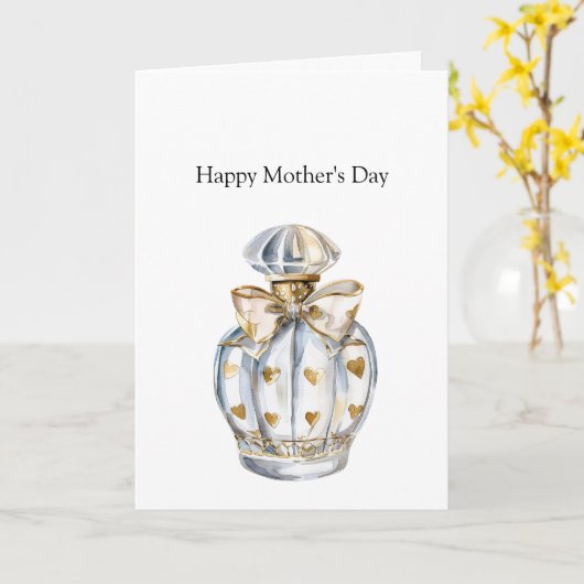 Happy Mother's Day Gold Hearts Bottle with Bow Kaart (Gele Bloem)