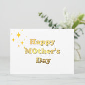 Happy mothers day. Gold simple script calligraphy (Staand voorkant)