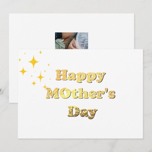 Happy mothers day. Gold simple script calligraphy  (Voorkant / Achterkant)