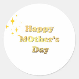 Happy mothers day. Gold simple script calligraphy Ronde Sticker