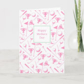 Happy Mothers Day Golfing Eigen bericht Roze Kaart (Voorkant)