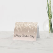 Happy Mothers Day gouden druppelaars luxe Kaart (Voorkant)