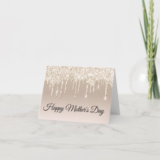 Happy Mothers Day gouden druppelaars luxe Kaart (Voorkant)