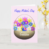 Happy Mothers Day Grandma Basket of Daisies Kaart (Gele Bloem)