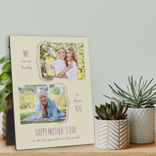 Happy Mothers Day Grandma Curly Bracket 2 Foto Fotoplaat